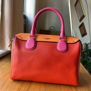 Coach Rowan Satchel pink and orange